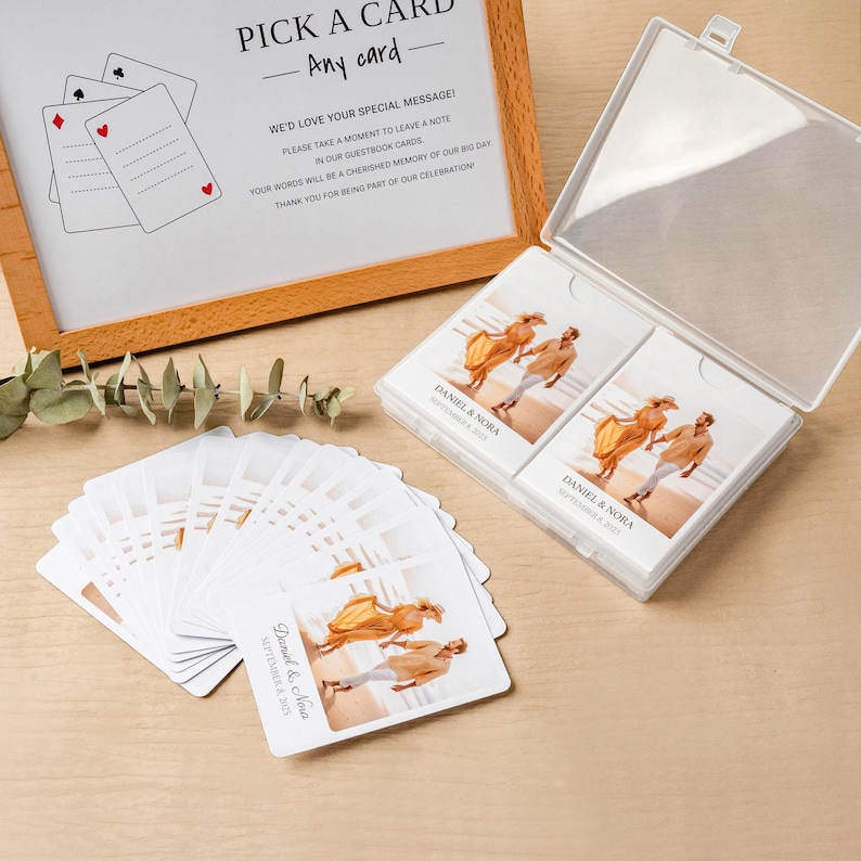 Personalized deck of cards for guests to leave heartfelt messages and signatures.