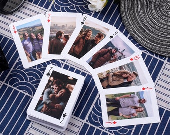 Personalized Playing Cards with Case Custom 52 Different Photos – Christmas Anniversary Birthday Gift