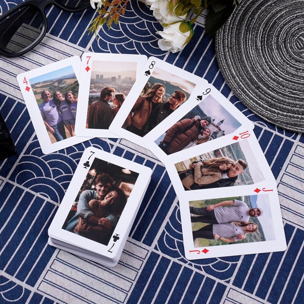 Custom 52 Photos Playing Cards | 52 Reasons Why I Love You | Perfect Anniversary, Birthday Gift for Loved One | Comes with Card Deck Box