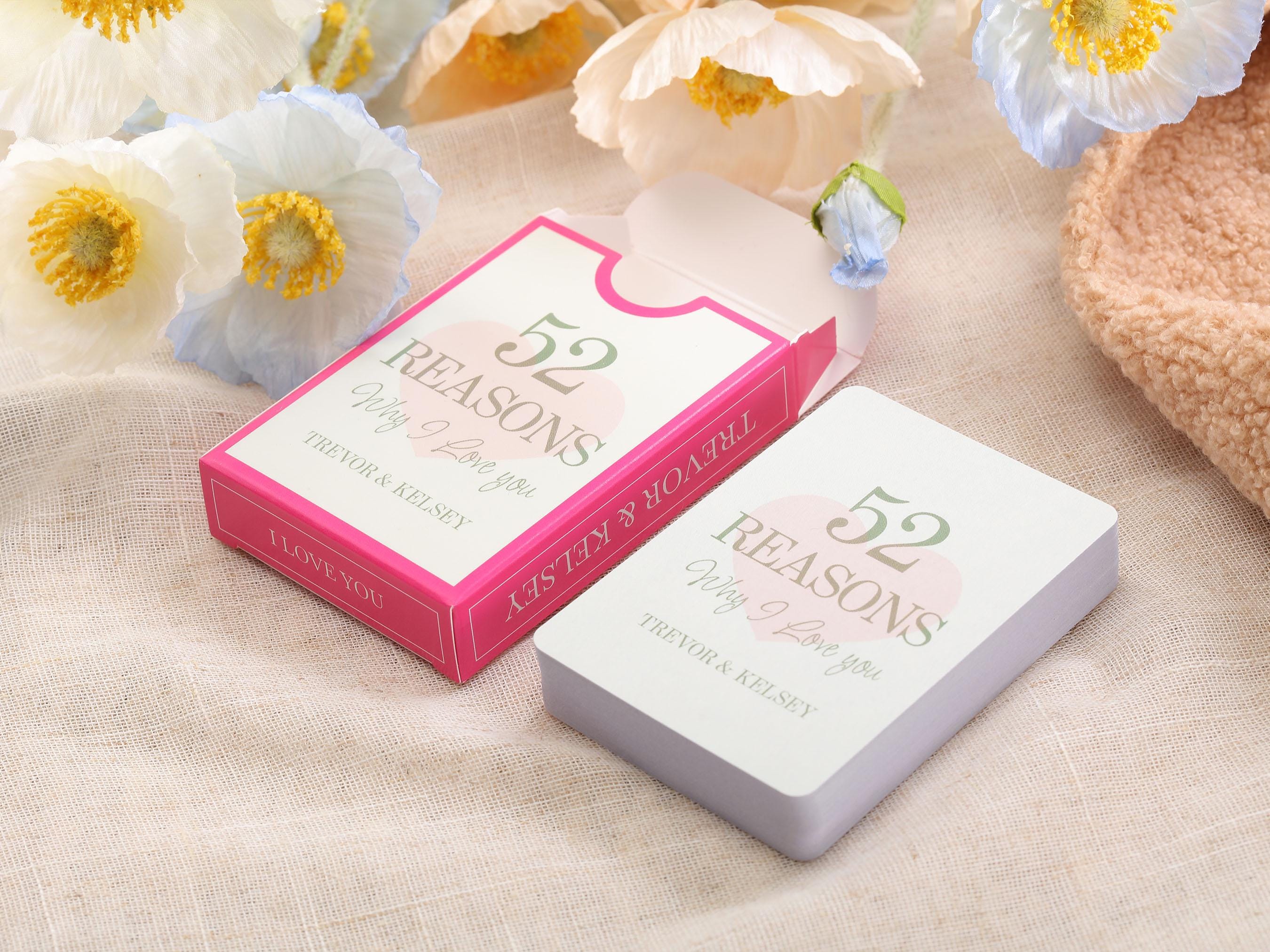 Custom Valentines Playing Cards: Write 52 Reasons Why I Love You