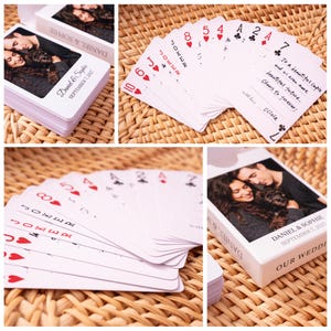 Alternative Wedding Guest Book Set: Custom Playing Cards with Wooden Holders, Acrylic Display Stands image 4