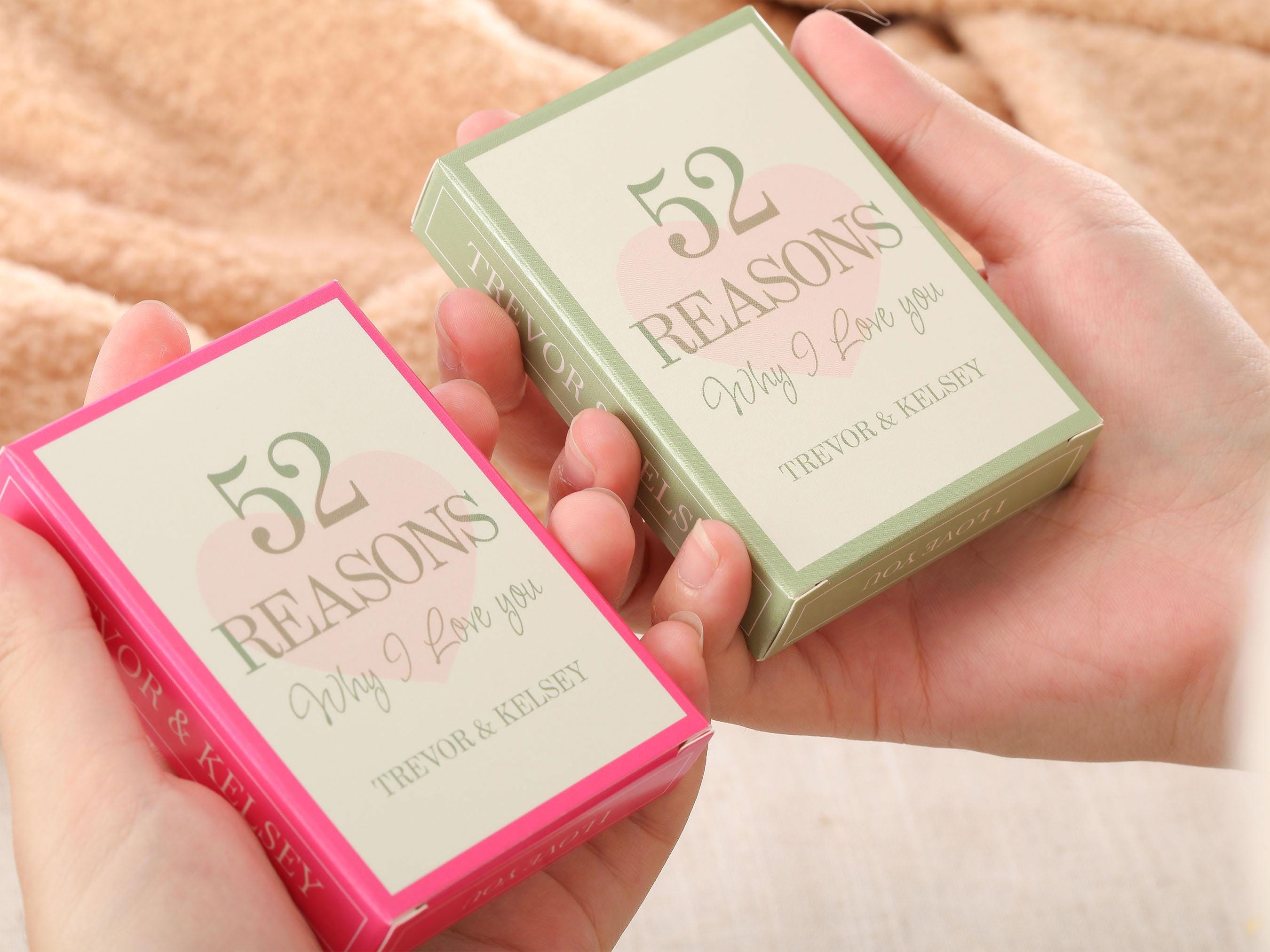 Custom Valentines Playing Cards: Write 52 Reasons Why I Love You