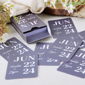 Grote dag | Minimalistische bruiloft speelkaarten – Custom kaartdeck trouwdag, kaartspel bruiloft gunst, gepersonaliseerd cadeau trouwdatum