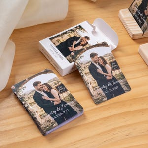 Alternative Wedding Guest Book Set: Custom Playing Cards with Wooden Holders, Acrylic Display Stands image 19