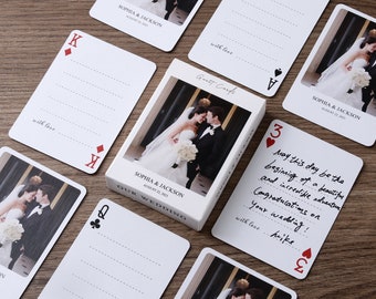 Destination Wedding Guest Book Playing Cards | Custom Portable Guestbook with Engagement Photo | Poker Cards for Travel Wedding