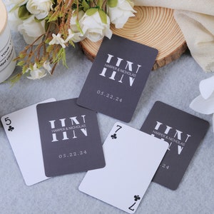 Custom Monogram Wedding Guest Book, Personalized Playing Cards, Initials Poker Cards, Cool Party Favors with Personalized Box
