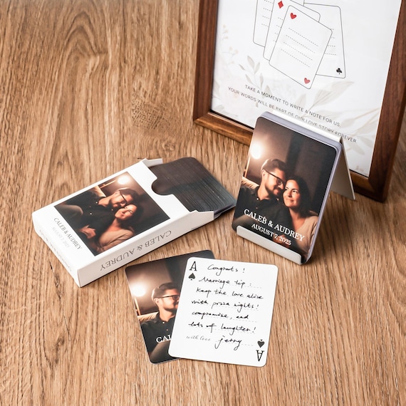 Custom Guest Book Alternative Wedding Idea for Guest book Card Game Gift Customized Playing Cards Wedding Favors with Picture