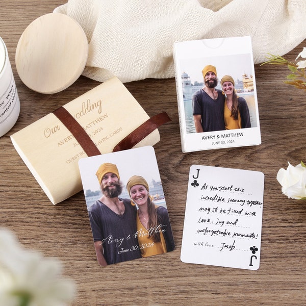 Alternative to Wedding Guest Book - Custom Blank Playing Cards, Portable Guestbook for Wedding Notes, Wedding Gift for the Couple