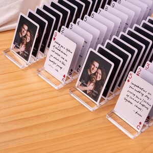 Alternative Wedding Guest Book Set: Custom Playing Cards with Wooden Holders, Acrylic Display Stands image 9