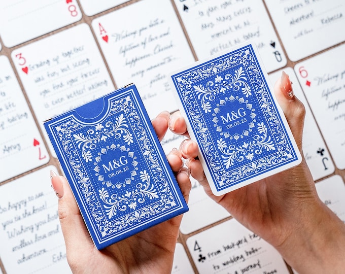 Cadeau de mariage - Livre d'or, livre d'or de mariage, cartes à jouer avec photo de remise des diplômes, cadeaux de douche nuptiale, cadeau commémoratif pour elle et lui