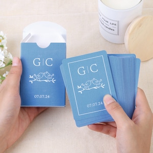 Aangepaste bruiloft initialen speelkaarten, bruiloft gastenboekidee, advies- en wenskaarten, gepersonaliseerde pokerkaarten voor bruiloft-gastenboek