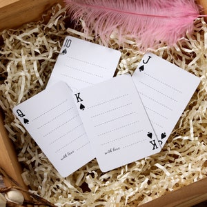 Revolutionary poker deck with innovative horizontal guideline on the face of each card - redefining tradition with modern functionality for writing. Elevate your card playing and guest book experience!