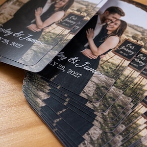 Alternative Wedding Guest Book Set: Custom Playing Cards with Wooden Holders, Acrylic Display Stands image 18