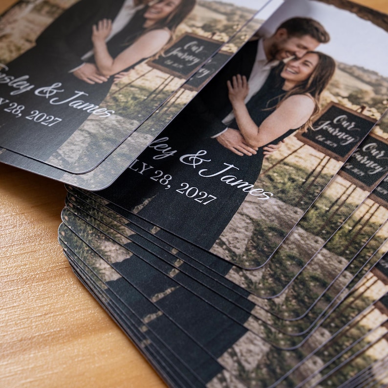 Alternative Wedding Guest Book Set: Custom Playing Cards with Wooden Holders, Acrylic Display Stands image 18