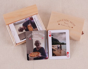 Personalized Mom’s Deck of Cards, Custom Photo Mothers Day Gift, Unique Playing Cards with Tuck Box, Gift for Mom Grandma