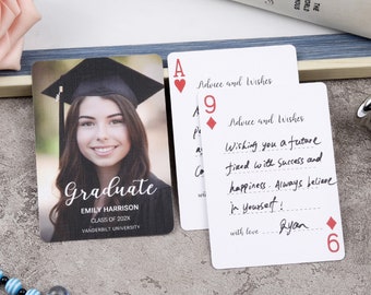 Graduation Party Guest Book Playing Cards, Graduation Cards Class of 2024, High School and College Graduation Gift for Her, Him