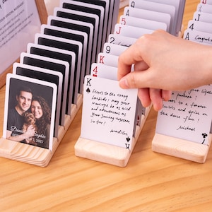 Alternative Wedding Guest Book Set: Custom Playing Cards with Wooden Holders, Acrylic Display Stands image 11