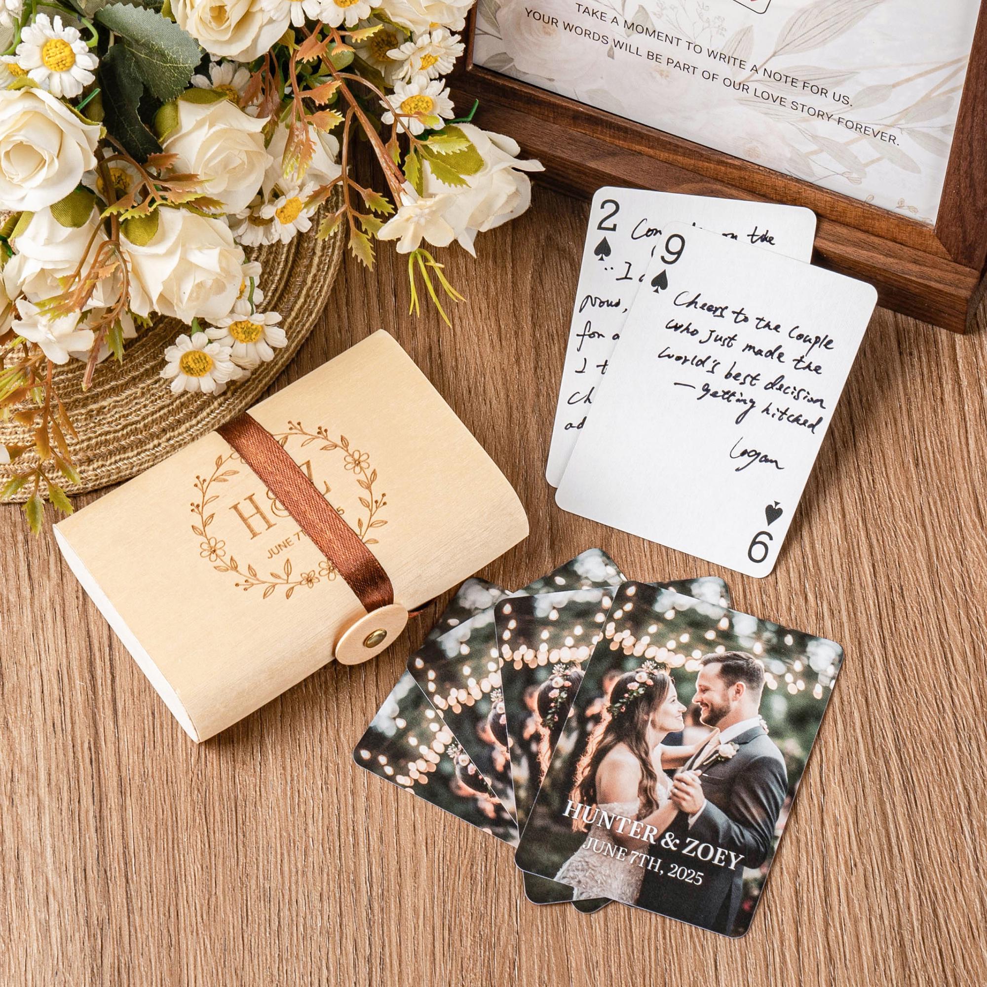Wedding Guest Book Idea: Custom Playing Cards & Wooden Box - Etsy