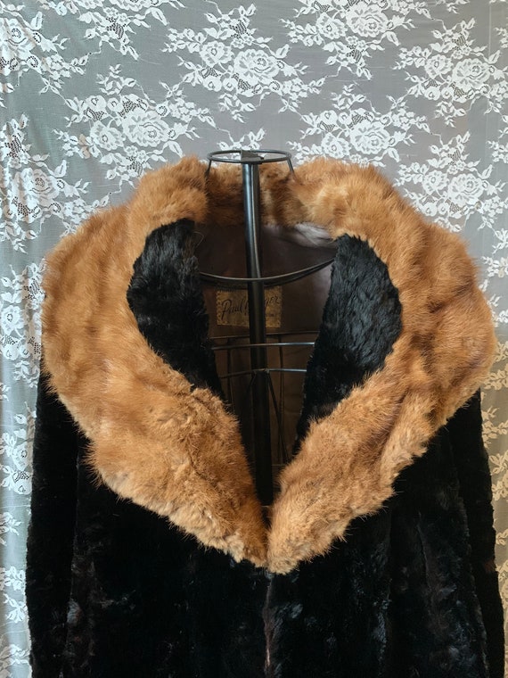 Antique 1920s Genuine Fox & Mink Fur Cape Coat