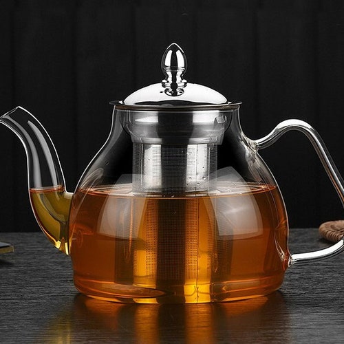 Tea Kettle Infuser Stovetop Gift Set Glass Teapot With Etsy