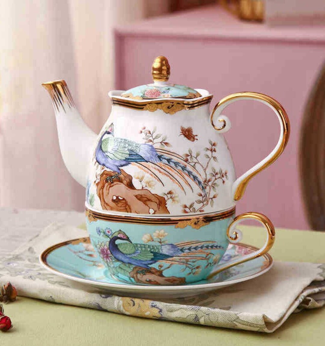 English Tea Set for One Bone China Teapot and Cup Gift to Etsy