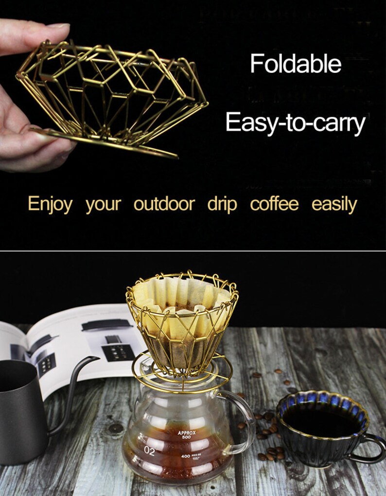 Collapsible Coffee Dripper Portable Drip Coffee Maker Metal Etsy