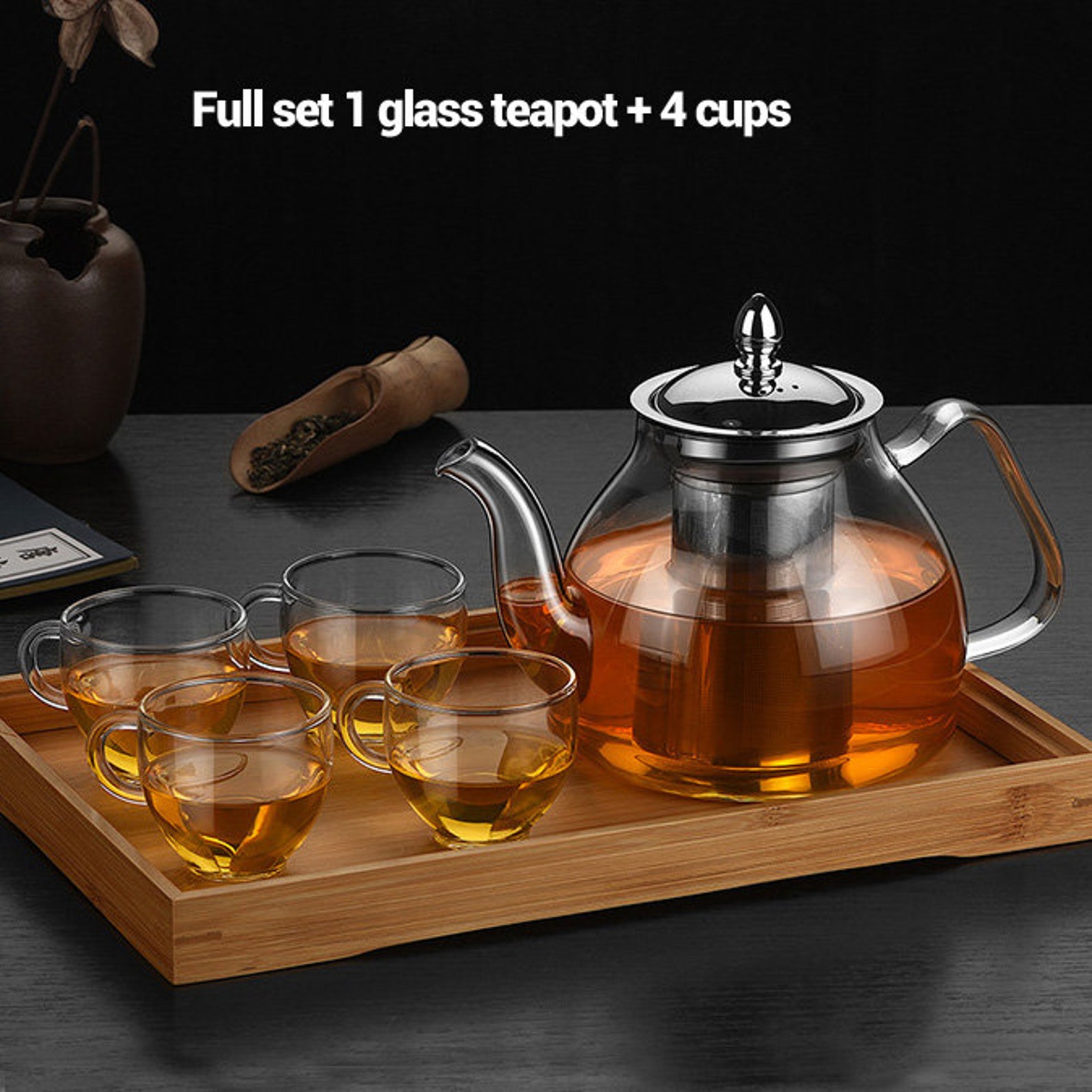 Stovetop Safe Glass Teapot With Removeable Infuser Etsy