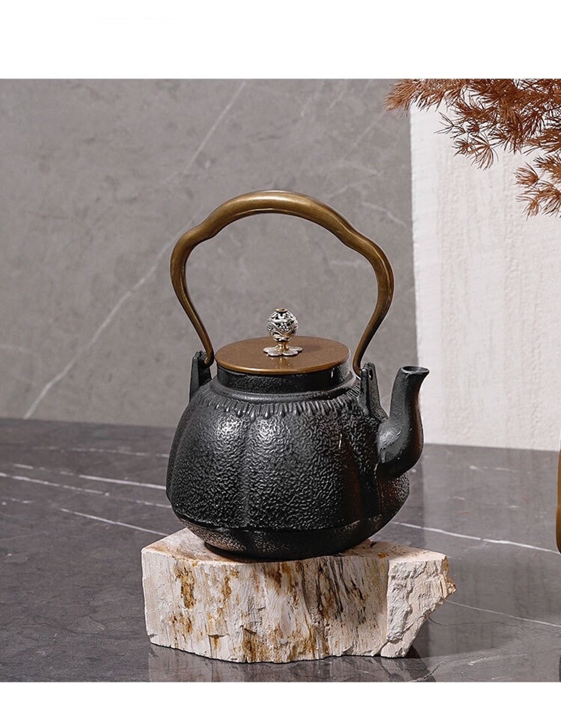 Vintage cast iron teapot stovetop safe 1.1L antique japanese Etsy