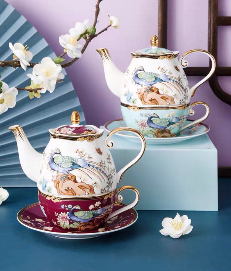 English Tea Set for One Bone China Teapot and Cup Gift to Etsy