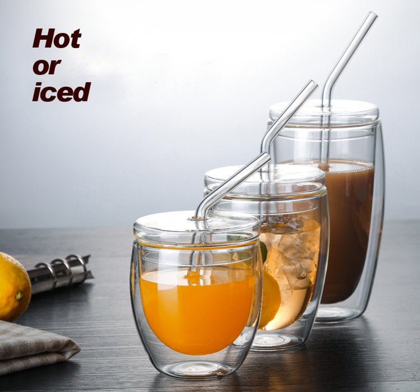 Glass Tumbler With Straw and Lid Insulated Coffee Tumbler in Etsy