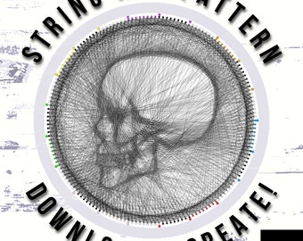 Skull, Side-View, String art template PDF, String art digital kit, string art DIY gift, string art patterns PDF, home or studio wall art
