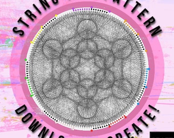Geometric Mandala String Art Template: DIY Digital Kit (PDF)