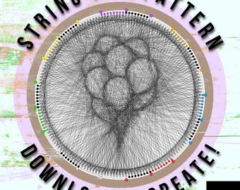 Balloons String Art Pattern: DIY Craft Project (Digital Download)