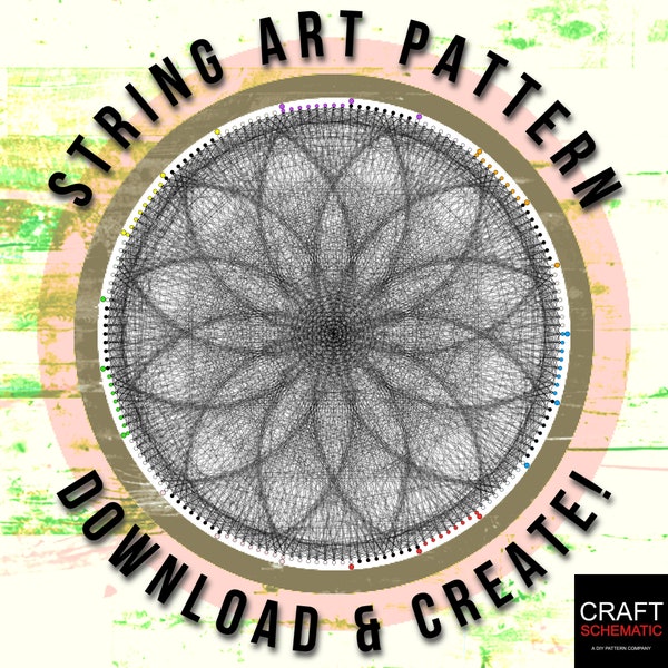 Mandala, String art template PDF, String art digital kit, string art DIY gift, string art patterns PDF, home or studio wall art