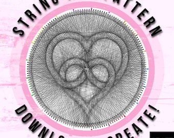 Celtic Heart, String art template PDF, String art digital kit, string art DIY gift, string art patterns PDF, home or studio wall art