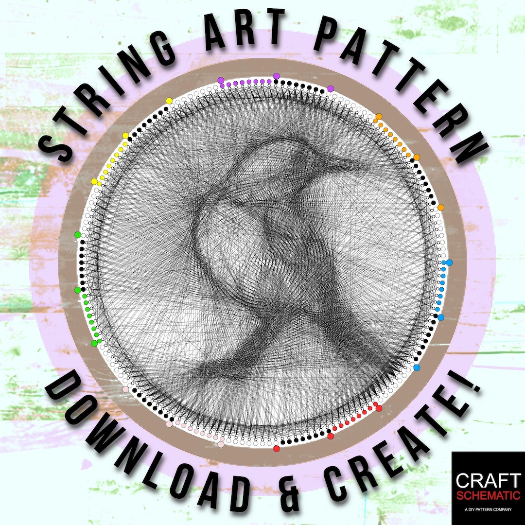 Bird String Art Template PDF - DIY Avian Art Kit, Unique Bird Wall ...
