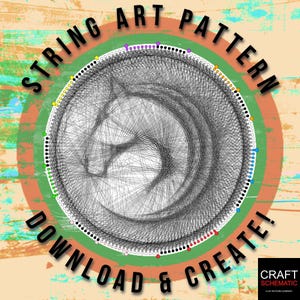 Horse, String art template PDF, String art digital kit, string art DIY gift, string art patterns PDF, home / studio wall art