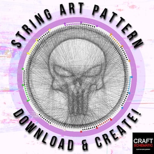 Punisher, Skull, String art template PDF, String art digital kit, string art DIY gift, string art patterns PDF, home or studio wall art