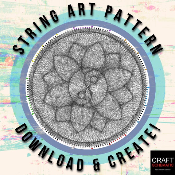 Yin Yang Flower String Art Template PDF String Art Digital | Etsy