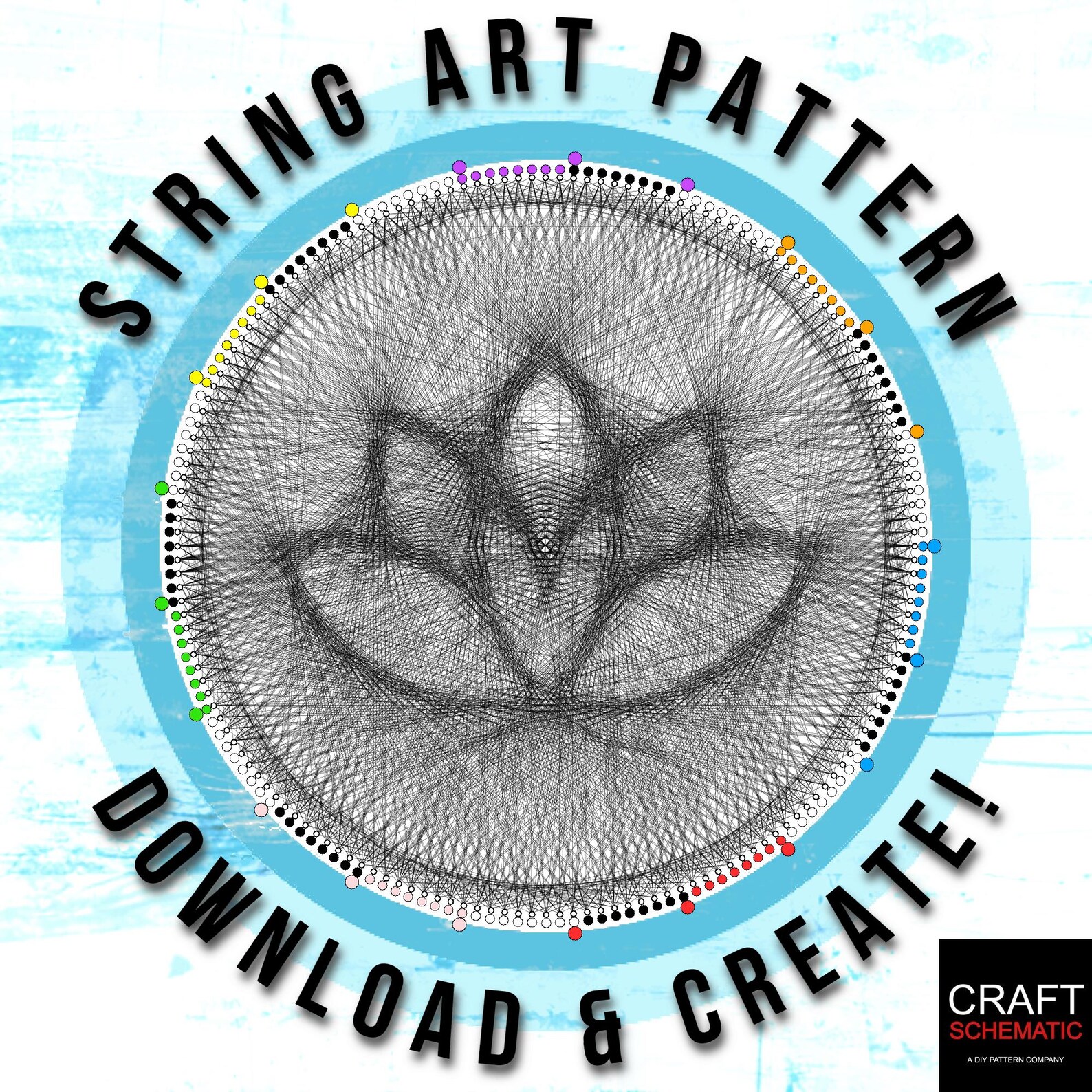 Flower Design - String Art Digital Download - Step-by-step PDF DIY ...