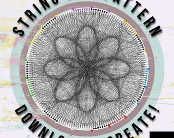 Mandala String Art Template: DIY Craft Pattern (PDF Download)
