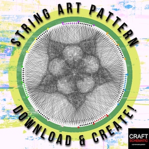 Motivo floreale con fili: progetto fai da te con foglie (download digitale)