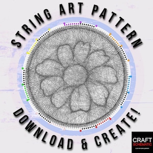Flower String Art Template: DIY Digital Pattern (PDF)