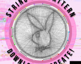 Bunny String Art-patroon: doe-het-zelfdecoratie (digitale download)