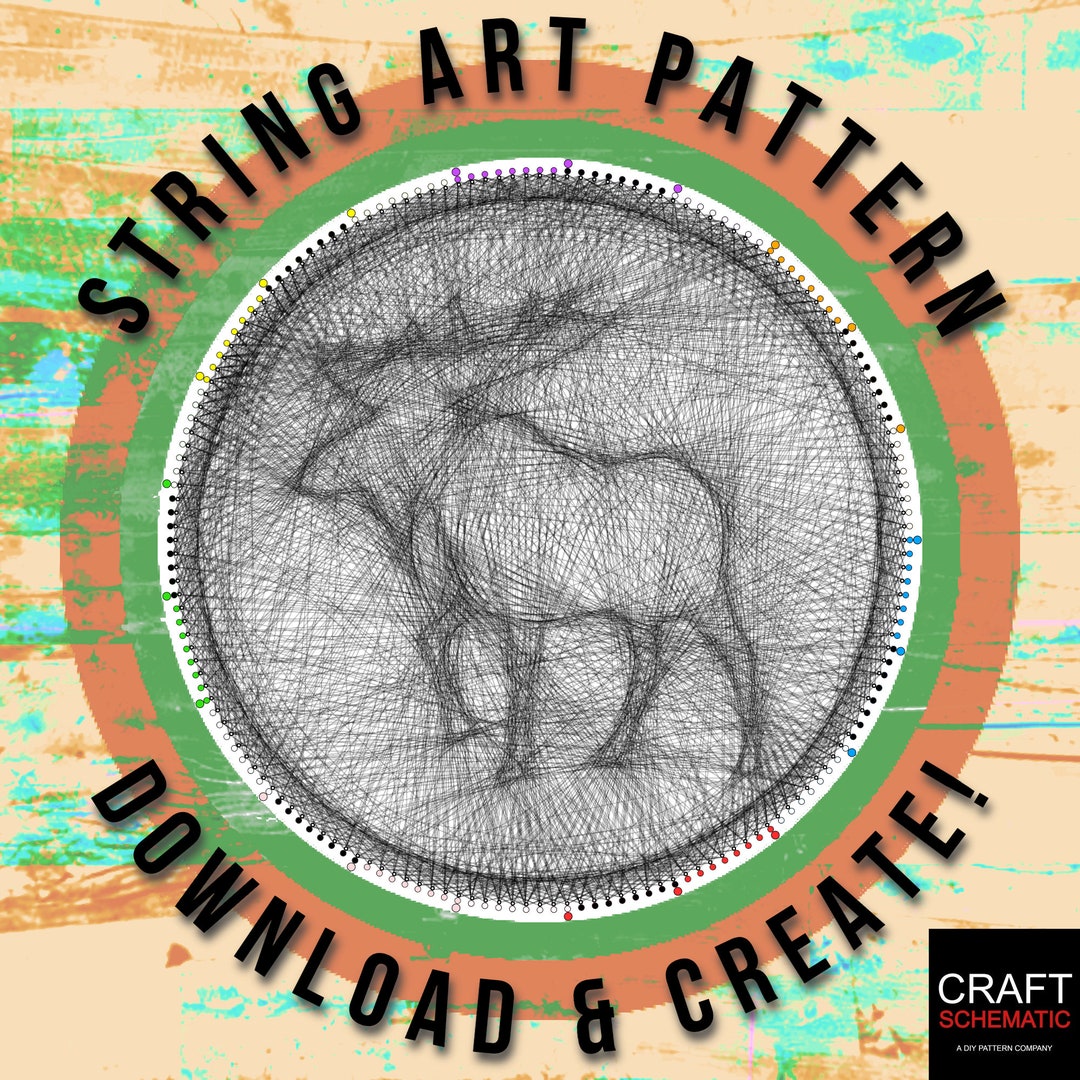 Moose, String Art Template PDF, String Art Digital Kit, String Art DIY Gift, String Art Patterns