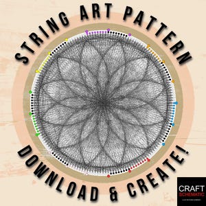 Mandala, String art template PDF, String art digital kit, string art DIY gift, string art patterns PDF, home or studio wall art