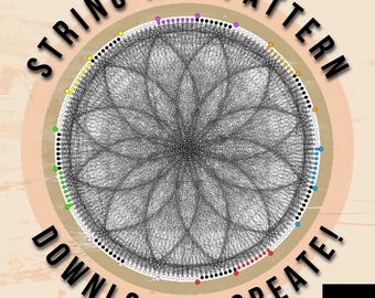 Mandala String Art Template: DIY Digital Kit (PDF Pattern)