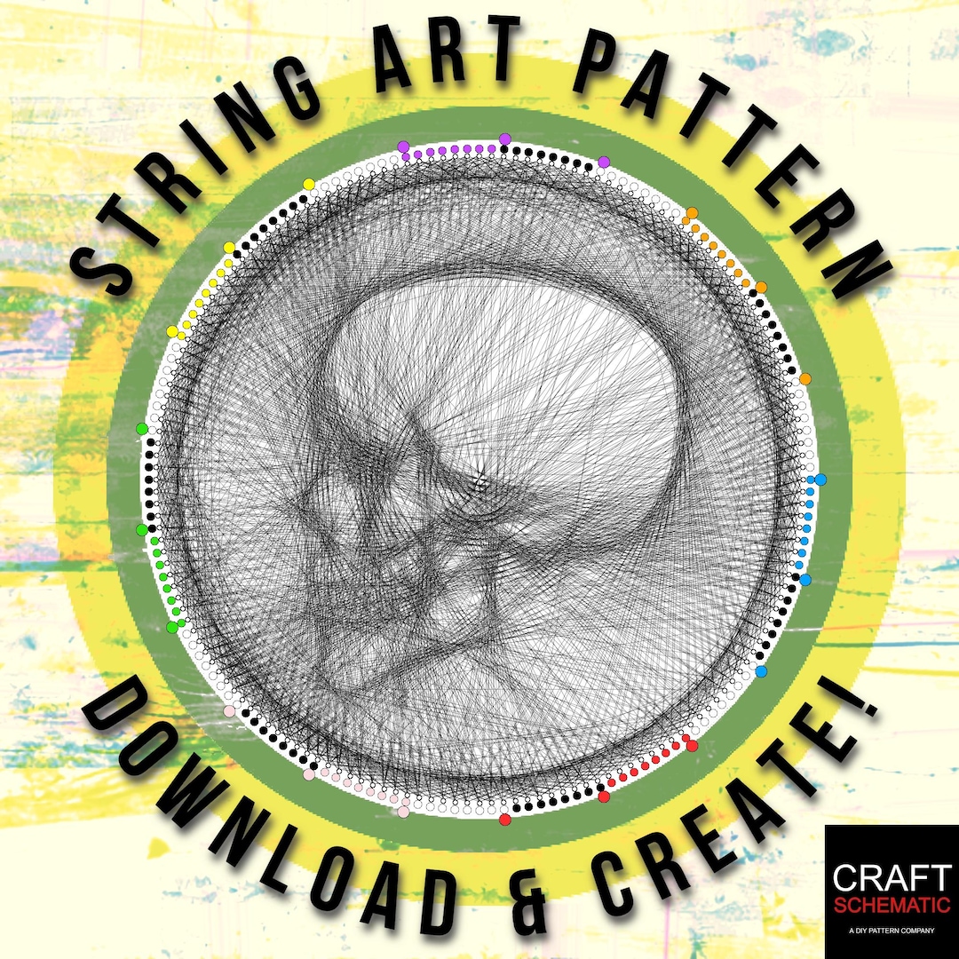 Skull String Design Skull String Art Template: DIY Home Decor (PDF Pattern) - Etsy