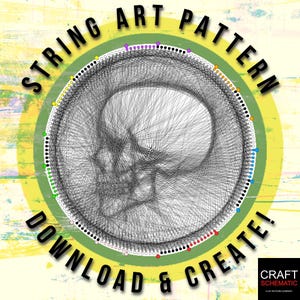 Skull, Side-View, String art template PDF, String art digital kit, string art DIY gift, string art patterns PDF, home or studio wall art