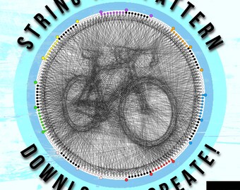 Plantilla de arte con cuerdas de bicicleta: Decoración de pared DIY con bicicleta (patrón PDF)